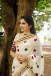 MG 483 Linen With Gold Jari Border Printed Whoesale Saree Suppliers In Mumbai